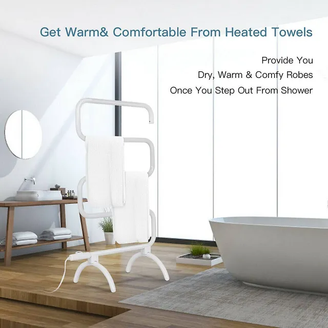 Costway 100w Electric Towel Warmer Drying Rack Freestanding And Wall  Mounted