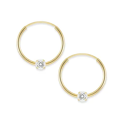 10kt Yellow Gold Hp With Cz Earring