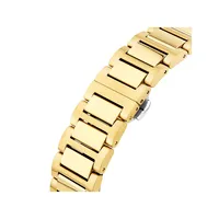 Men's 0.60 Carat Tw Diamond Quartz Yellow Gold Tone Stainless Steel Watch With Black Dial