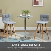 Modern Upholstered Bar Stools Set Of 2