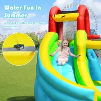 Inflatable Kids Water Slide Jumper Bounce House Splash Water Pool W/ 735w Blower
