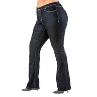 Plus Womens Curvy Fit Stretch Denim Basic Slim Boot Cut Jeans