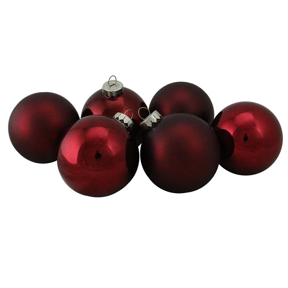 9ct. 2.5 Shiny & Matte Black Glass Ball Ornaments