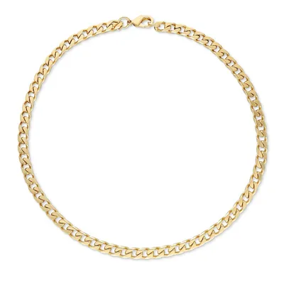 18kt Gold Plated Men's Dc Curb Link Chain 6.5mm Necklace