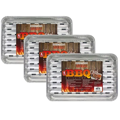 Set Of 12 Aluminum Barbecue Dishes, 13.4" X 9.1", Nonstick