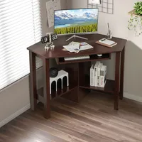 Costway Wooden Corner Gaming Computer Desk Workstation Laptop Table Office W/ Drawer