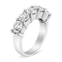 14k White Gold 3.0 Cttw Lab Grown Diamond Shared Prong Set 5 Stone Anniversary Band Ring (f-g Color, Vs2-si1 Clarity)