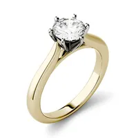 14k Two-toned Yellow Gold 0.50 Ct. T.w. Created Moissanite Solitaire Ring