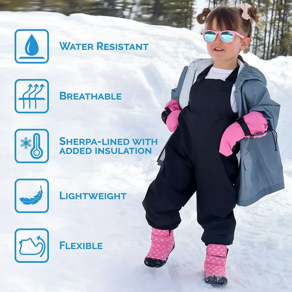 Water-resistant Fleece-lined Winter Ankle Booties For Toddlers Boys And Girls