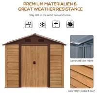 Garden Storage Shed, Brown With Wood Grain