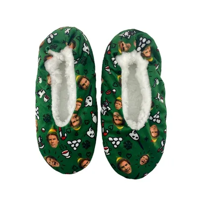 Elf Christmans Warm Furry Green Womans Slippers
