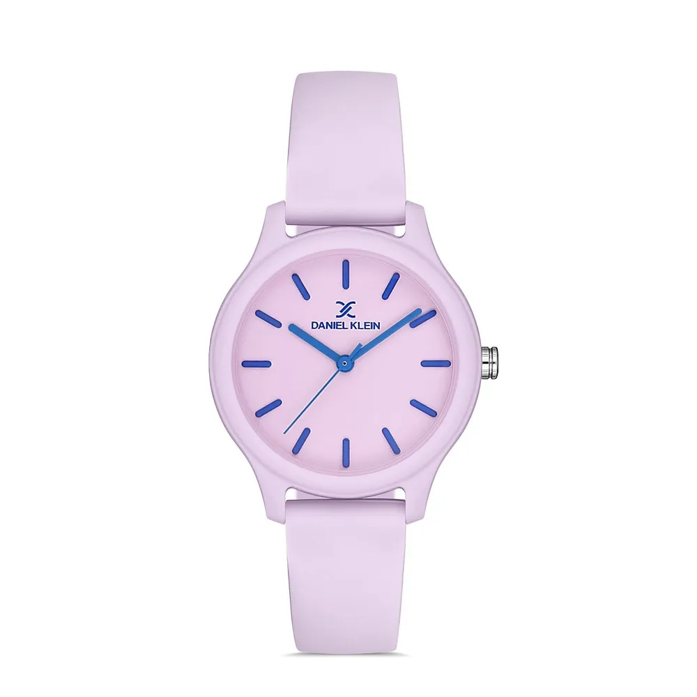 Analog Watch with Silicone Minimalist Slim Band and Fluorescent Dial Markers