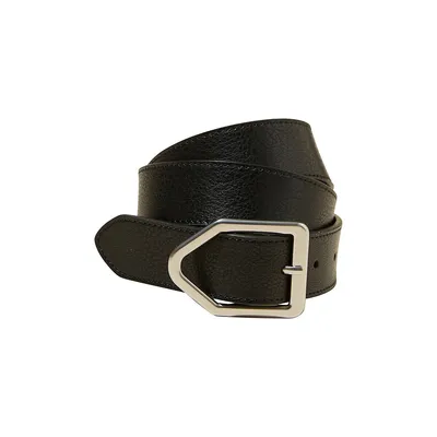 Leather Icon Buckle Belt