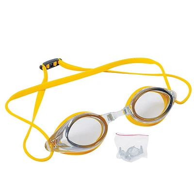7" Yellow Competition Swimming Pool Goggles