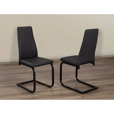 Black Bonded Leather Chairs (2 Chairs)