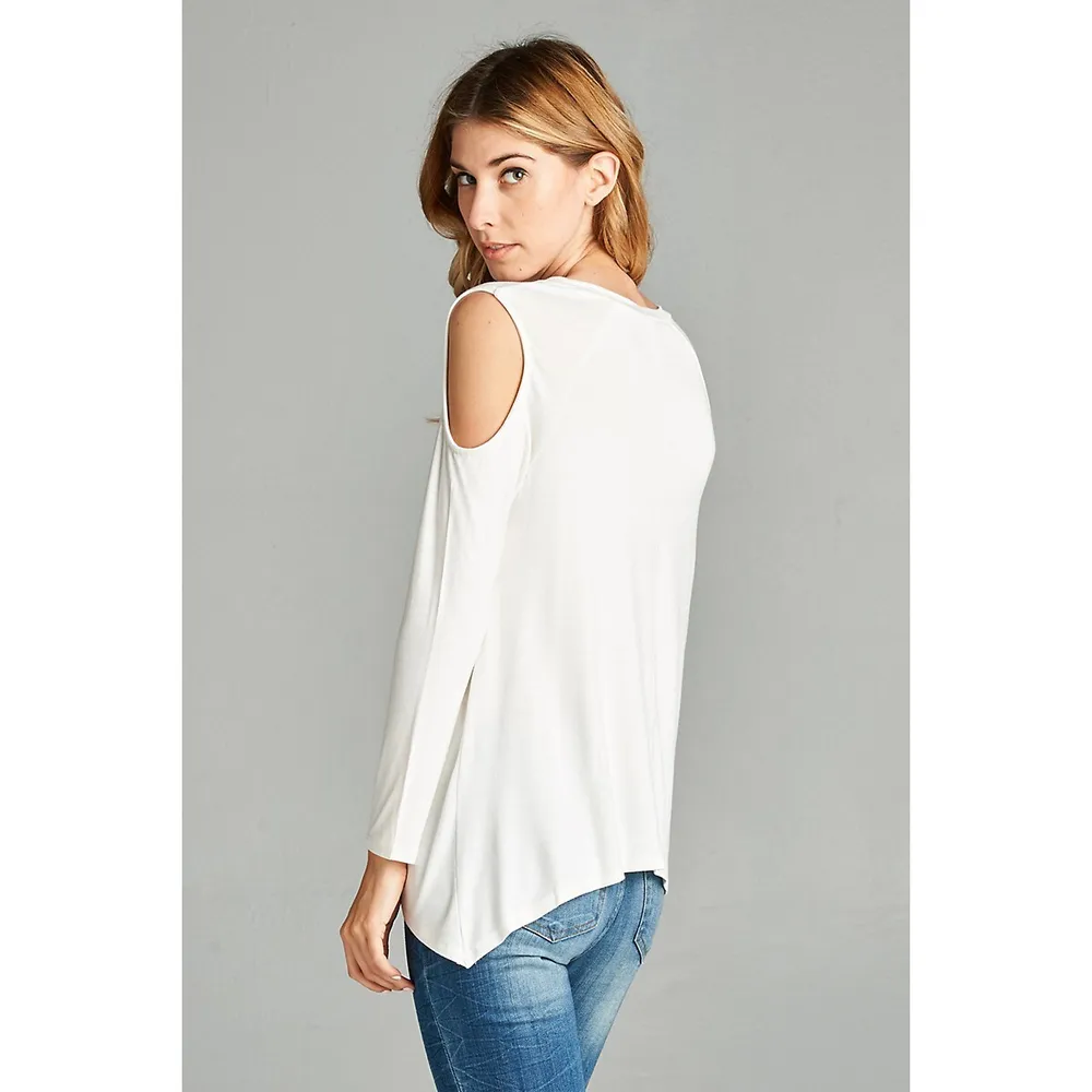 Long Sleeve Cold Shoulder Top