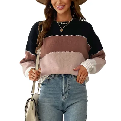 Women's Striped Colorblock Sweater