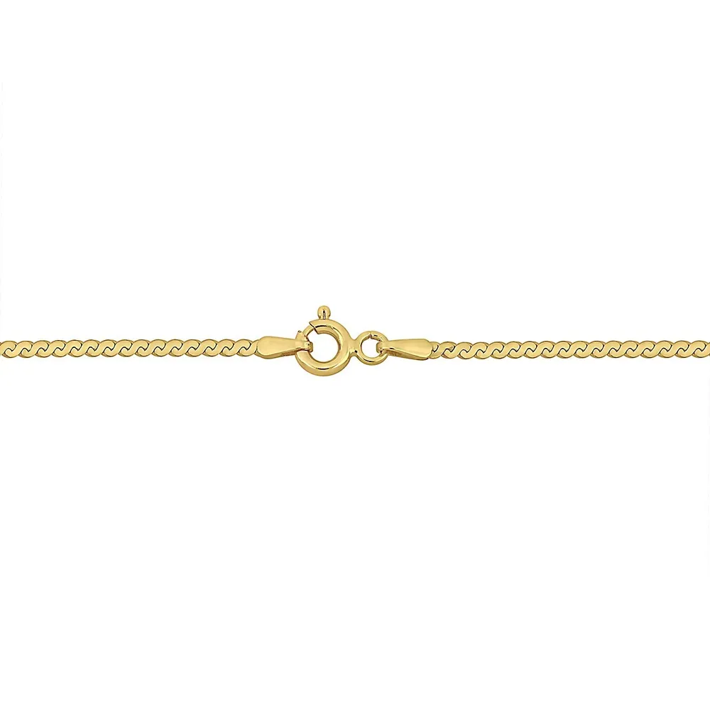 1.55mm Serpentine Chain Necklace In 10k Yellow Gold