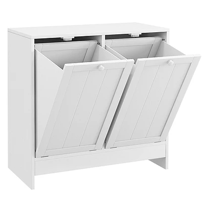 Tilt-out Laundry Storage Cabinet For Bathroom With 2 Hampers