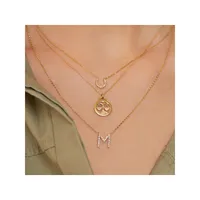 M Initial Necklace with 0.10 Carat TW of Diamonds in 10kt Yellow