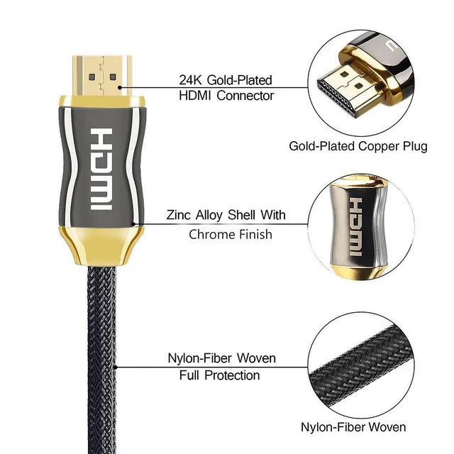 1m HDMI HEC Cable, HDMI plug (A) on HDMI plug (A), gold plated, 4,90