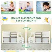 Kids Toy Storage Organizer Toddler Playroom Furniture W/ Plastic Bins Cabinet