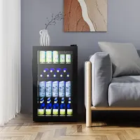 Goplus 120 Can Beverage Refrigerator Beer Wine Soda Drink Cooler Mini Fridge