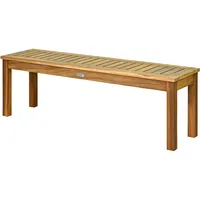 52'' Outdoor Acacia Wood Dining Bench Chair With Slatted Seat