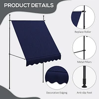 6.5' X 4' Freestanding Retractable Awning