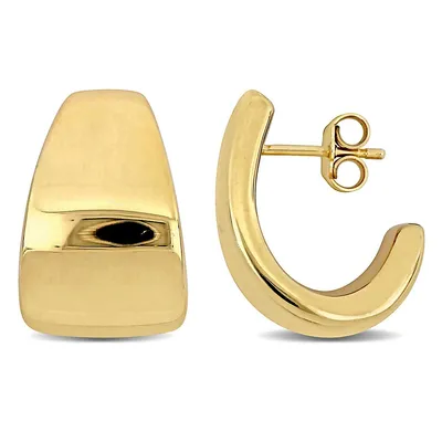 21 Mm Semi-hoop Earrings In Yellow Plated Sterling Silver