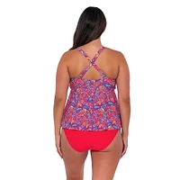Women's Rue Paisley Marin Underwire Adjustable Shirring Swimwear Tankini Top
