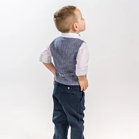 Miami Boy Formal Suit Set With U-shaped Lapel And Adjustable Pants