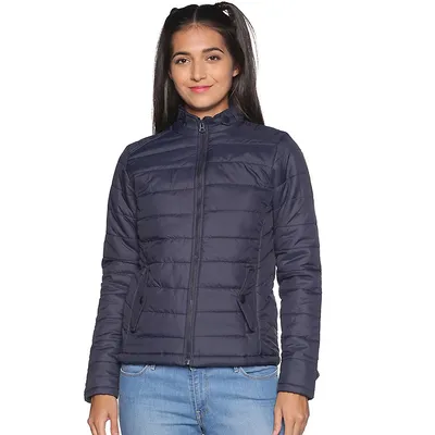 Women Front Zip Open Stylish Winter Jacket