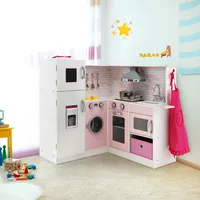 Kids Corner Kitchen Play Set W/ Lifelike Sound & Sparkling Light Gift For Age 3+