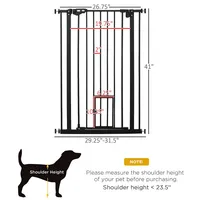 41" Pet Gate With Walk Through Door For Doorways Stair