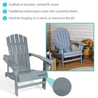 Coastal Bliss Wooden Adirondack Chair