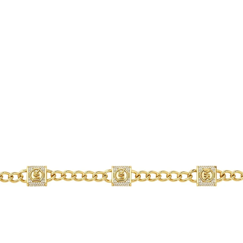 Women's Premium Metallic Muse Gold-tone Brass Chain Necklace