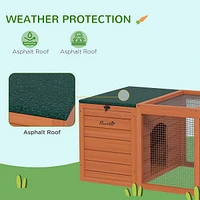 Rabbit Hutch Outdoor Wooden Bunny Cage W/ Openable Tops