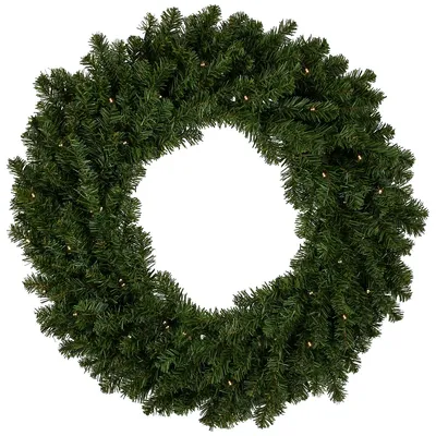 Pre-lit Battery Operated Canadian Pine Christmas Wreath - 30" - Clear Led Lights
