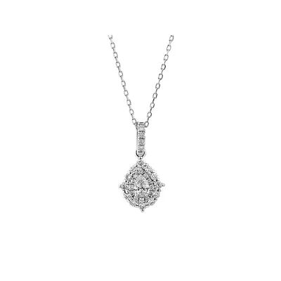 Vintage Pear Pendant With 0.25 Carat Tw Of Diamonds In 18kt White Gold