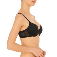 Women's Sheer Illusion Lace Contour Underwire T-shirt Bra