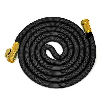 Garden Hose with 3/4" Solid Brass Connector, Garden Hose Reels for Hose Reel Lead-in Water Softener, 25FT - Black