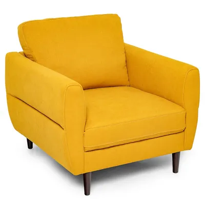 Modern Upholstered Accent Chair Single Sofa Armchair Living Room Funiture Yellow