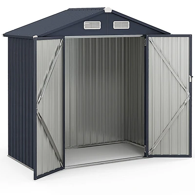 6.3' X 3.5' Outdoor Storage Shed With 4 Vents Lockable Doors Waterproof & Windproof