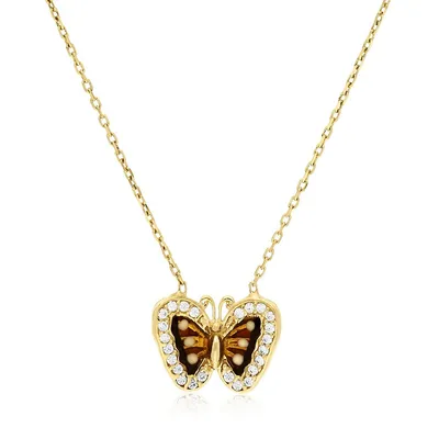 10kt 18" Butterfly On Link Necklace