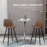 Bar Stools Set Of 2 Pu Leather Counter Height