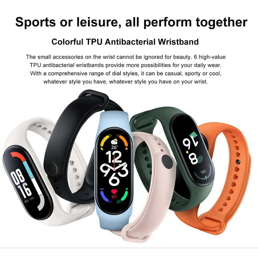 Mi Band 7 Activity Tracker High-res 1.62" Amoled Screen, Bluetooth 5.2, 120 Sports Modes, Optical Heart Rate & Blood Oxygen Sensor, 24hr Heart Rate & Sleep Monitor Smart Watch