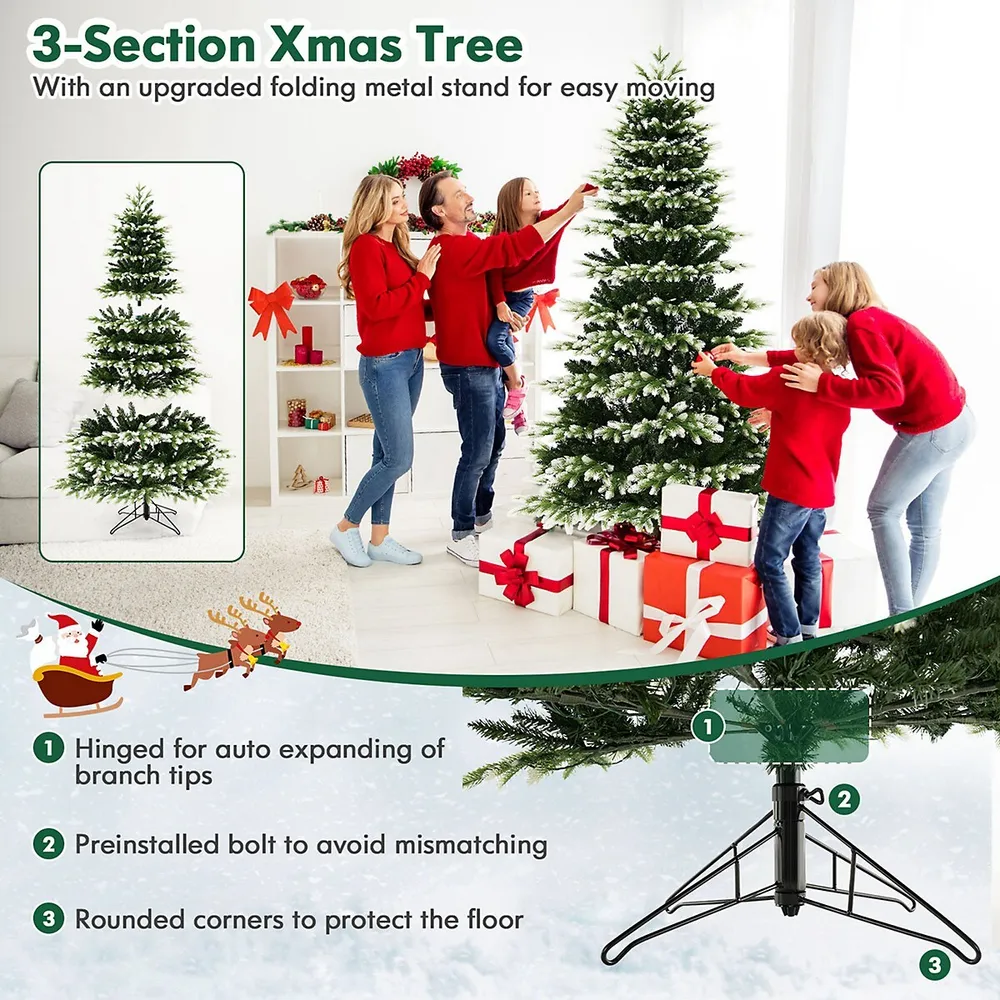 Costway 6ft Pre-lit Hinged Christmas Tree w/ Remote Control & 9 Lighting  Modes