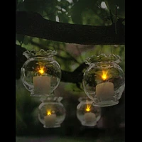 Led Lighted Flickering Garden Party Hanging Glass Candles Canvas Wall Art 15.75" X 12"