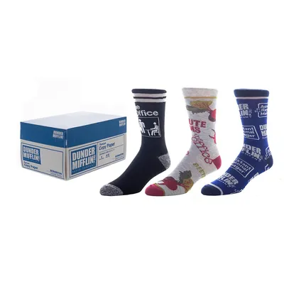 The Office Dunder Mifflin Mens Socks 3 Pair Gift Set